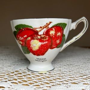 Taylor & Kent Bone China Collaboration England Yakima WA Apple Tea Cup Signed a